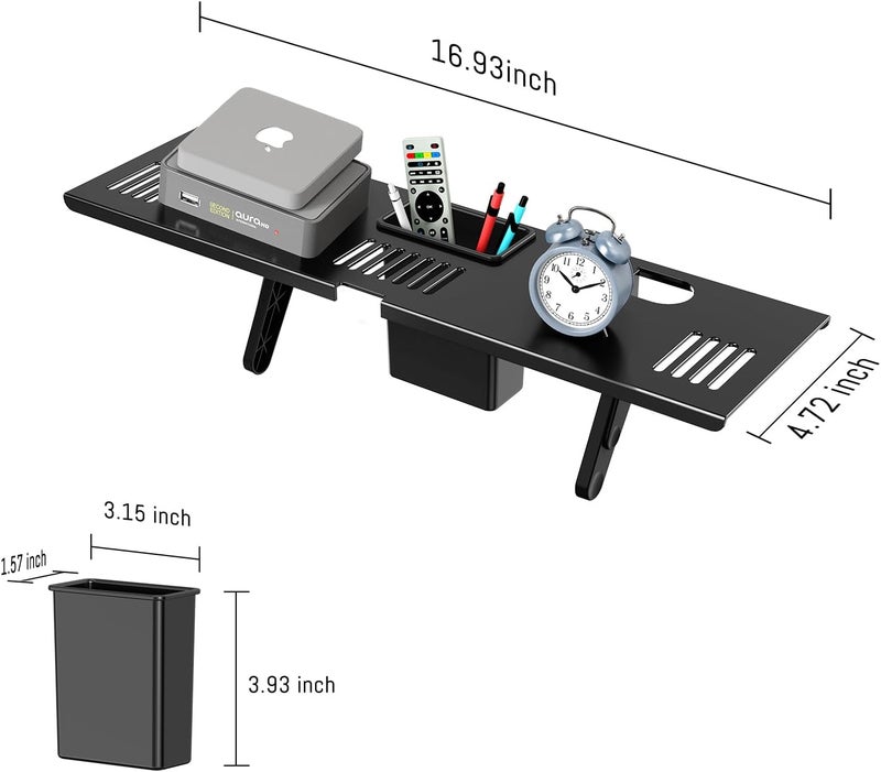 CABTE Adjustable Steel TV Top Shelf, Floating TV Stand with Storage Boxes, Universal Monitor Shelf for Soundbar, Game Console, Cable Box, Router Shelves and Home Accessories - Image 2